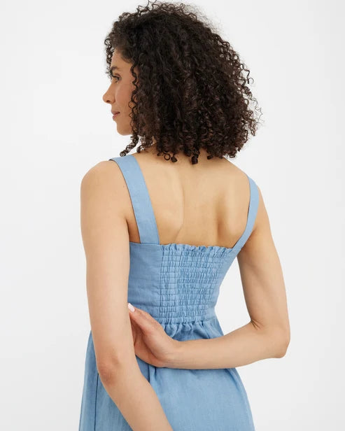 Linen Dress TULUM in Soft blue