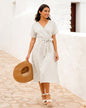 Wrap Linen Dress PADAR in Natural flax