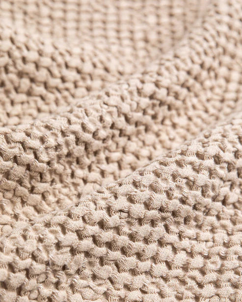 Women's waffle robe in Beige