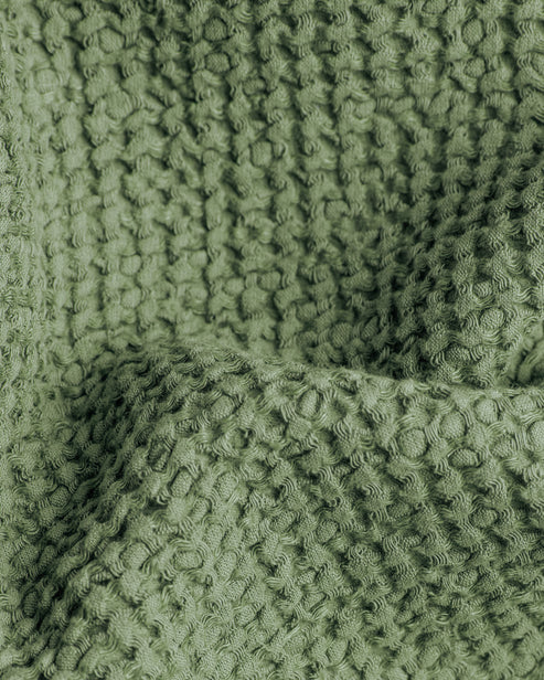 Women's waffle robe in Forest green