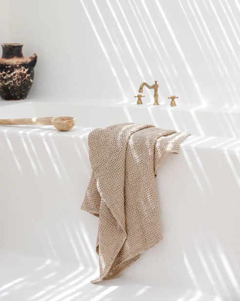 Beige waffle towel set