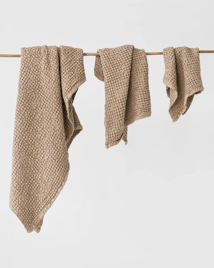 Beige waffle towel set