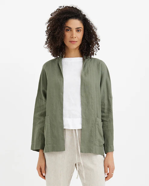 Linen jacket LOS ANGELES in Mist green