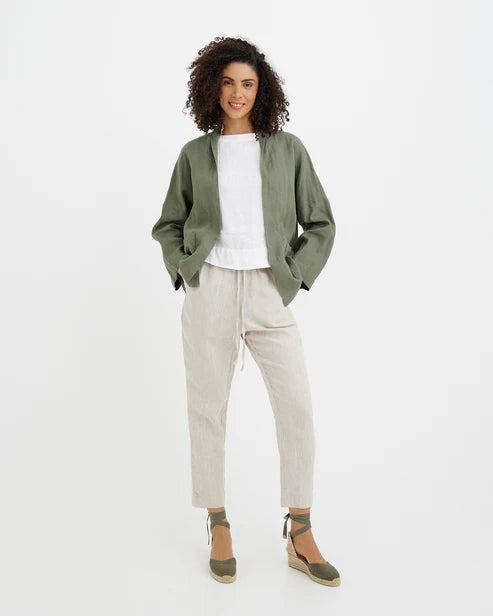 Linen jacket LOS ANGELES in Mist green
