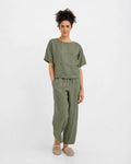 Linen pajama set SAVANNAH in Mist green