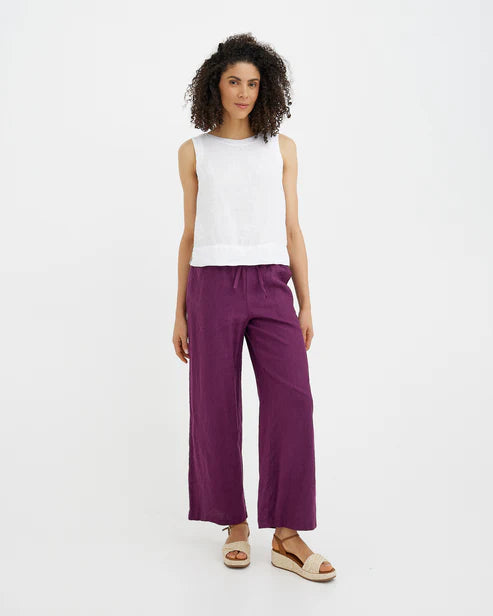 Sleeveless Linen Top GENEVA in White