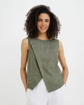 Linen Sleeveless Top HOUSTON in Mist green