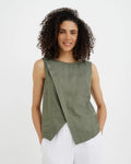 Linen Sleeveless Top HOUSTON in Mist green