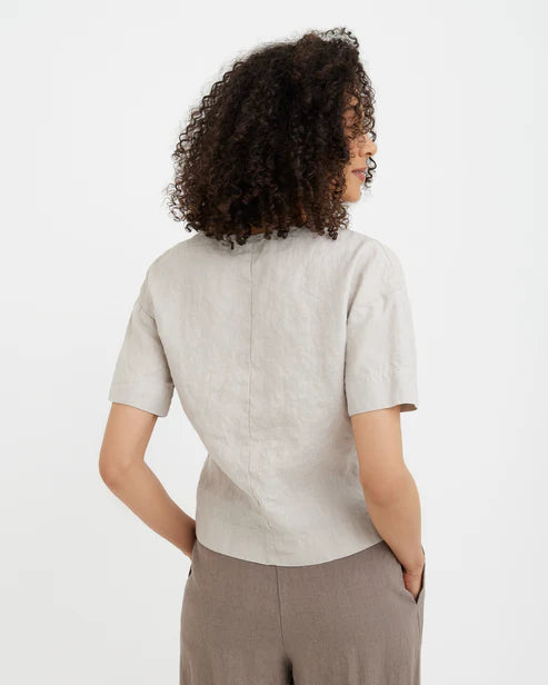 Linen Top JASPER in Natural flax