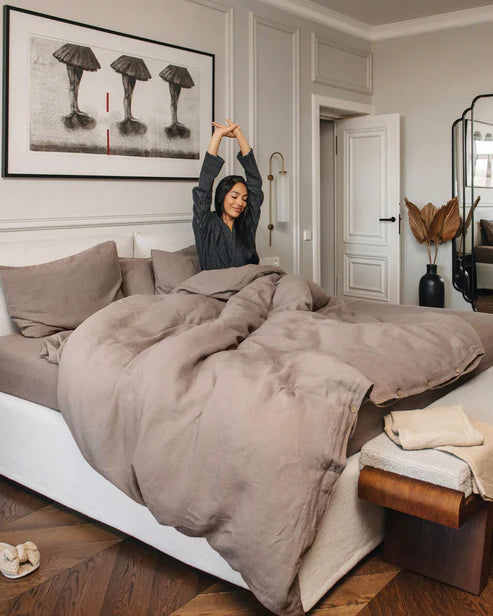 Mocha linen pillowcase