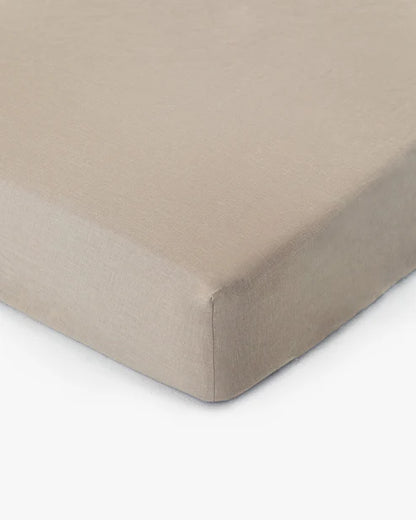 Natural linen fitted sheet