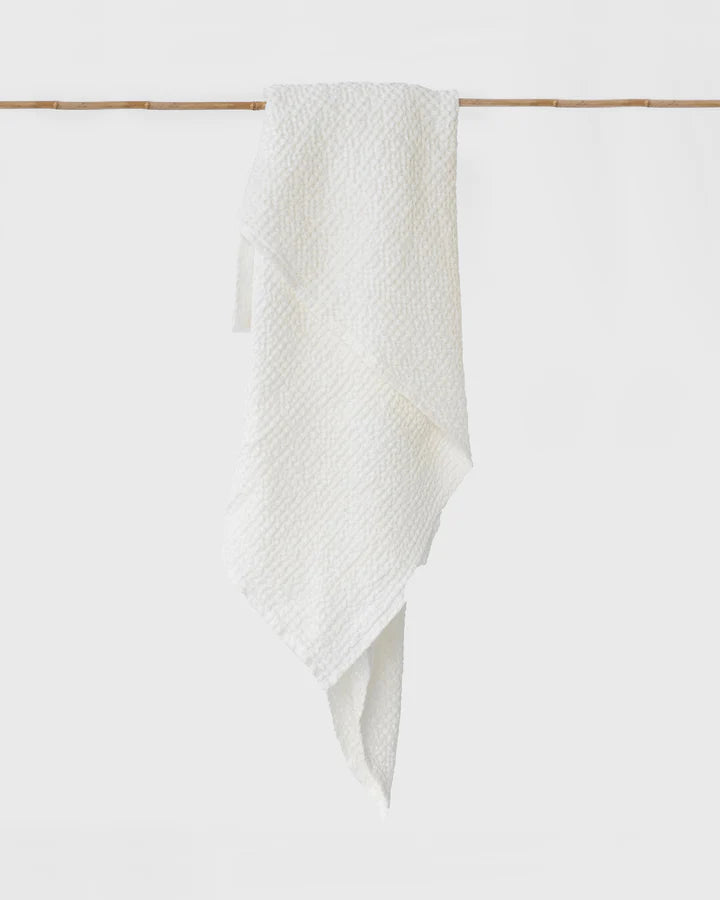 Waffle Bath Towel in White