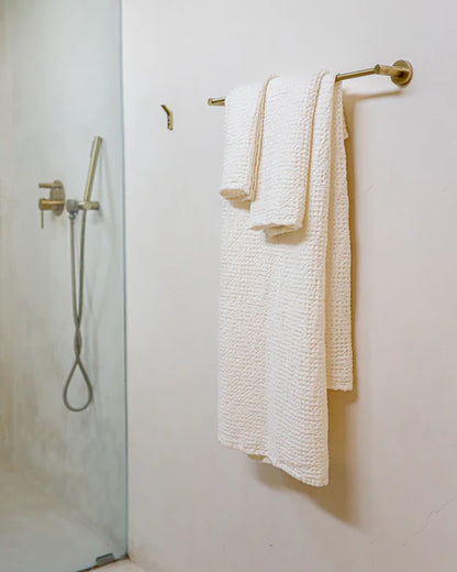 Waffle Bath Towel in White