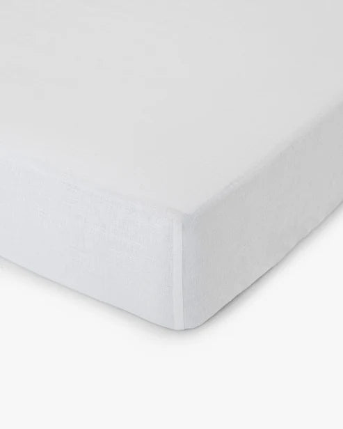 White linen fitted sheet