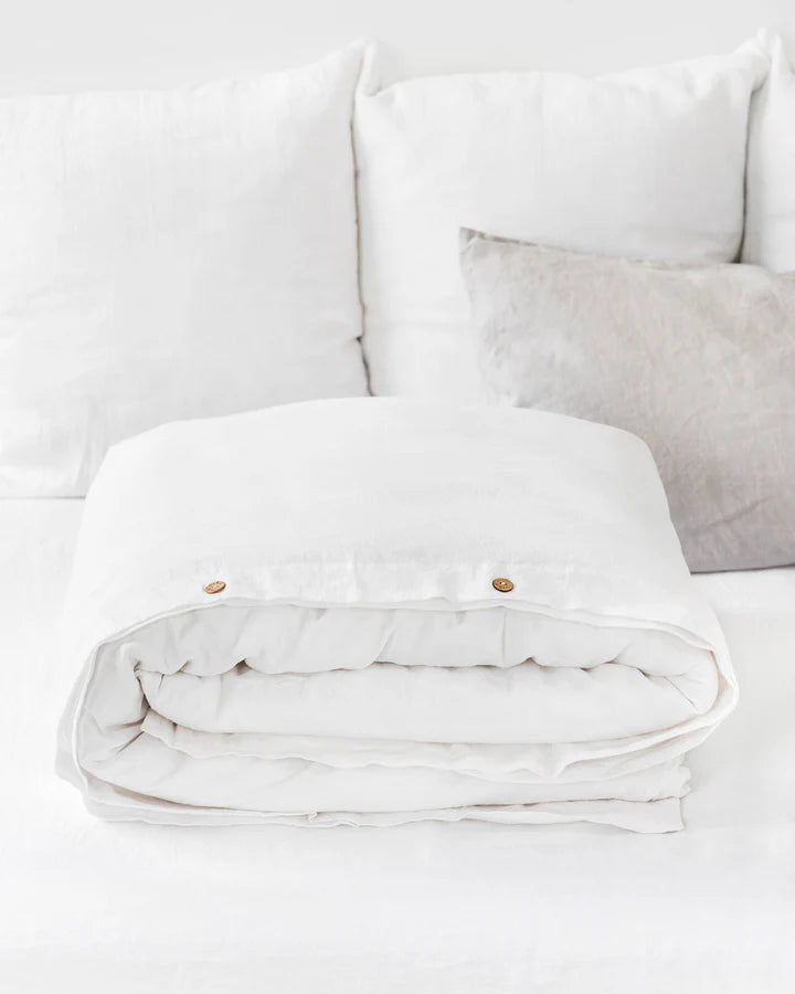 White linen duvet cover