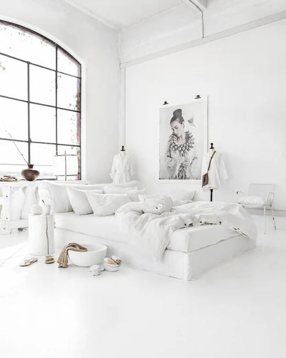 White linen pillowcase