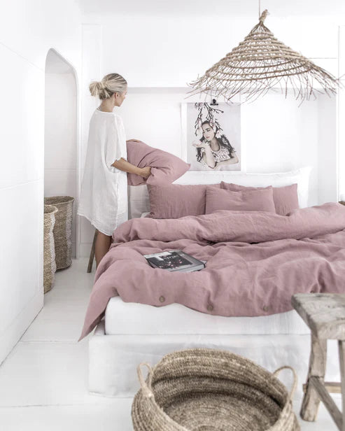 Woodrose linen sheet set (4 pcs)