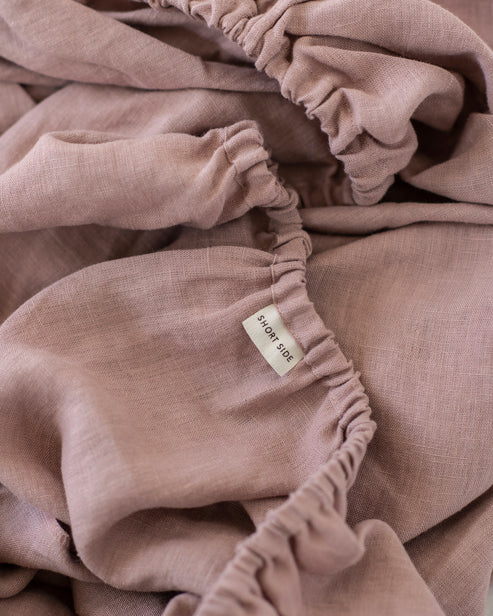 Woodrose linen sheet set (4 pcs)