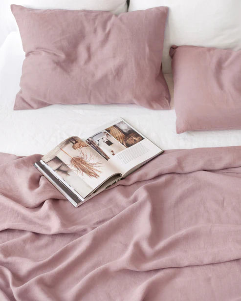 Woodrose linen sheet set (4 pcs)